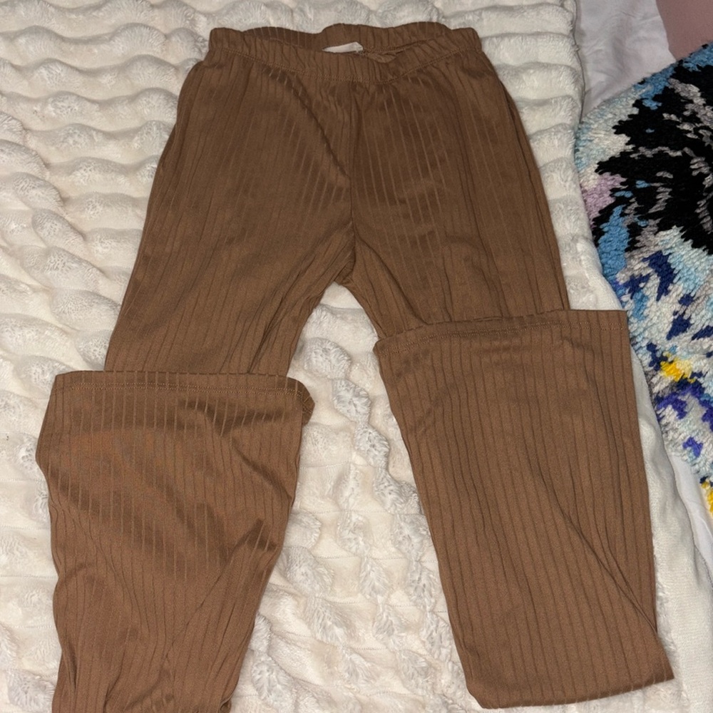 Tan flare leggings
